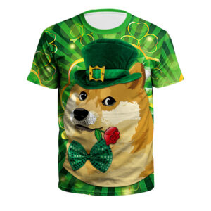 Saint Patrick’s Day Digital Printed Round Neck Couple T-shirt