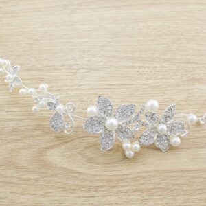 Butterfly Bridal Jewelry Set Chain Pearl Jewelry Three Piece Bridal Soft Chain Headdress Bridal Jewelry Set