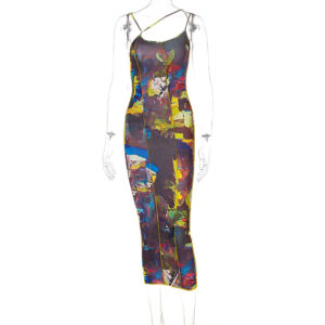 Summer Women’s Sling Print Halter Dress