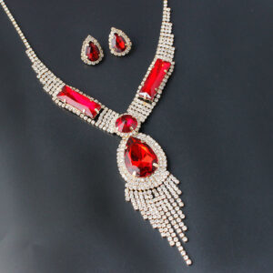 S151 fashion bridal jewelry set, tassel diamond, colorful micro wedding jewelry, necklace, earring set