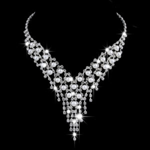 Wholesale fashion OL bridal jewelry set, claw chain earrings, Pearl Rhinestone Necklace 465