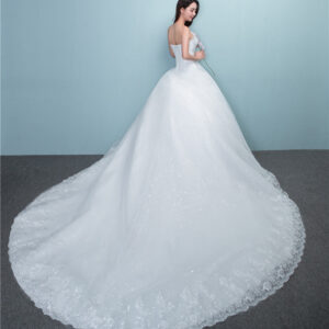 Aliexpress wedding bride wedding dress new large tail size wedding dress factory wholesale TH52