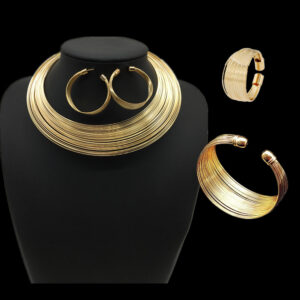 Nigeria bride Necklace Set multi alloy accessories four sets of cross-border supply Necklace suit
