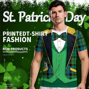 Saint Patrick’s Day Digital Printed Round Neck Couple T-shirt