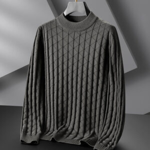 Men’s Plus Size Knitted Sweater Loose Round Neck Bottoming Shirt