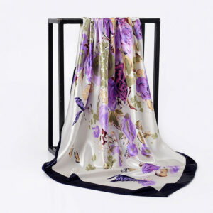 New Elegant Court Rose Silk Satin Large Kerchief Multi-color For Selection
