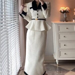 Elegant Elegant White Suit Socialite Woolen