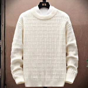 New Winter Crew Neck Sweater Men’s Loose Outer Wear Knitwear