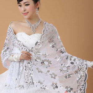 Bridal Wedding Shawl Sequin Lace