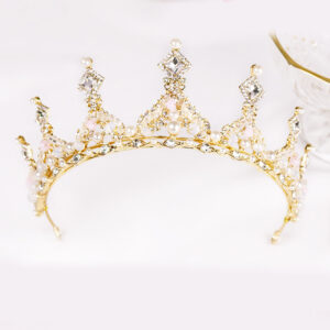 Alloy Pearl Diamond Bridal Crown Jewelry