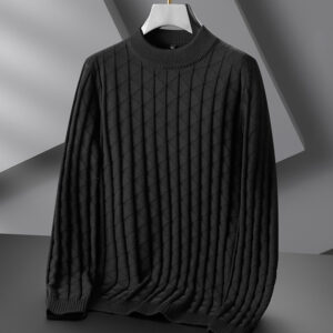 Men’s Plus Size Knitted Sweater Loose Round Neck Bottoming Shirt