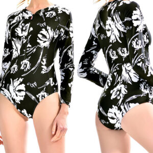 One-Piece Bikini Swimsuit Long Sleeve Sexy Surfing Suit Sunscreen Swimwear European And American Ladies Hot Style