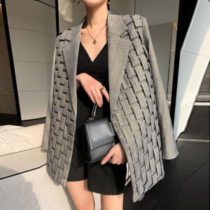 Women’s Retro Plaid Suit Jacket