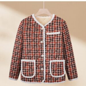 Fleece-lined Classic Style Cotton Coat Autumn And Winter
