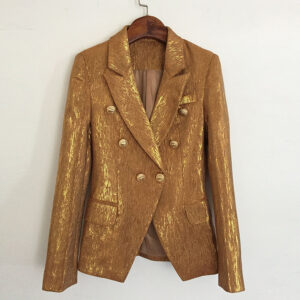 High-quality Blazer With Metal Lion Head Buckle Double-breasted Small Suit